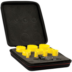 Starrett BF7015 KDC10022 Deep Cut Bi-Metal Deluxe Plumbers Holesaw Kit 12 Pc