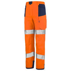 PANTALON IRIS ORANGE FLUO / BLEU MARINE