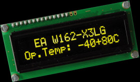 EA W162-X3LG OLED display, 2x16, 80x36mm, yellow
