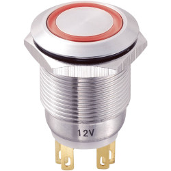 TruComponents 782663 Pushbutton ,Panel Mount,Off/(On),SPST,Solder,IP40