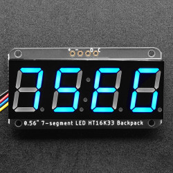 Assembled Adafruit 0.56" 4-Digit 7-Segment Display - w/ I2C Backpack QT - Blue
