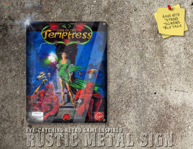 Vintage Looking Amiga, PC DOS Lure of the Temptress Box Artwork Metal Sign [690]
