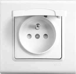 Linnera S Gniazdo Z Uziemieniem Z Przesłonami Styków Z Klapką, Kolor Biały / 91440070