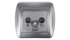 Simon Akord Gniazdo Antenowe Rtv/Sat Aluminium Metalizowane Aasp/26