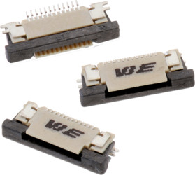 Connector, 8 pole, 1 row, pitch 0.5 mm, solder connection, tin/nickel plated, 68710814022