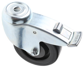 Koło samonastawne średnica kabla 100mm Trzpień gwintowany Tente 80kg wysokość całkowita 137mm