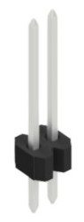 Pin header, 2 pole, pitch 1.27 mm, straight, black, 10060451