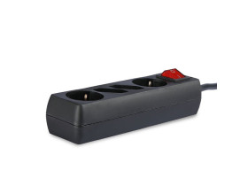 VT-1117-2 Przedłużacz mieszkaniowy z wyłącznikiem 2x16A 2x2,5A 3x1.5 G. X 1.5M czarny 8771 V-TAC