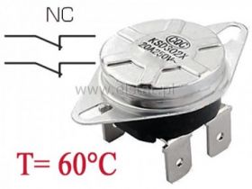 Termiczny wyłącznik; 20A/250V 60°C; NC podwójny