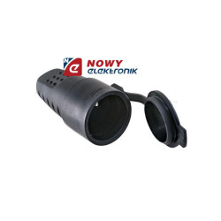 Gniazdo sieciowe 230V gumowe IP44 na kabel z uziem.czarne