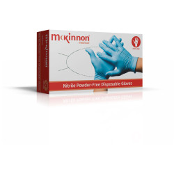 McKinnon MG90XL Medical X-Large Blue Nitrile Powder-Free Examination Gloves Bx90