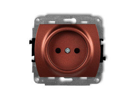TREND Gniazdo pojedyncze bez uziemienia (przesłony torów prądowych) brązowy metalik 9GP-1p KARLIK