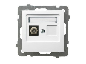 AS ANTYBAKTERYJNY Gniazdo antenowe typu "F" pojedyncze produkt zawiera szkło fosforanowo-srebrowe GPA-1GAF/m/00 OSPEL