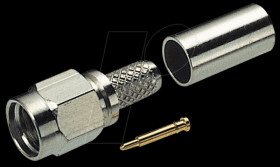 SMA plug connector for RG 174, crimp version