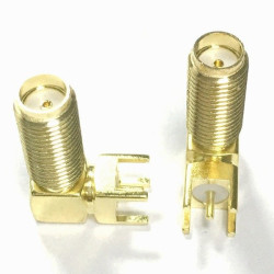 SMA Jack - 14mm - 90º Angled Connector for PCB (for Soldering)