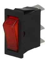 MK1029R Przełącznik kołyskowy, czerwony, jednobiegunowy 230V ON-OFF [SPST] otwór montażowy: 27,2x12,2mm