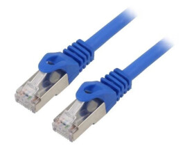 Patch cord S/FTP, Cat 6a, RJ45 wtyk z obu stron, linka, Cu, 2m PP6A-LSZHCU-B-2M