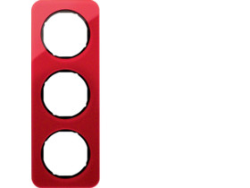 BERKER R.1 Ramka 3 potrójna akryl przeźroczysty czerwony/czarny 10132344 HAGER