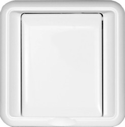 COSMO Gniazdo bryzgoszczelne z/u IP44 klapka biała 330439