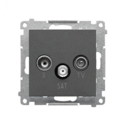 Simon 55 Gniazdo antenowe R-TV-SAT końcowe/zakończeniowe (moduł). 1x Wejście: 5 MHz÷2,4 GHz Grafitowy mat TASK.01/116