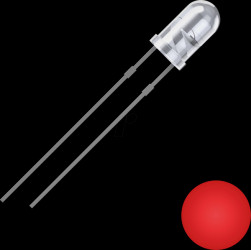 2111O173 LED, 3 mm wired, red, 2500 mcd, 25°