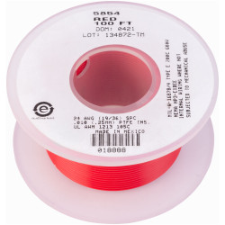 Alpha Wire 5854 RD005 Red 24AWG 19/36 TYPE E Hu Wire Teflon (100 ft)