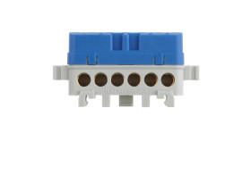 Listwa przyłączeniowa izolowana LPI-6n 6‑otworów 76A IP20 niebieska A18-0068