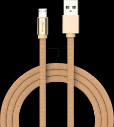 8495 Sync &amp; charging, USB A -&gt; micro, 1,0m, cotton, gold