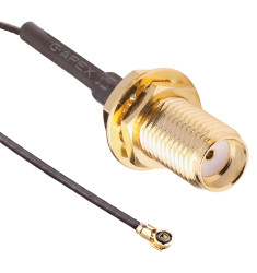 Kabel koncentryczny złącze A MHF4 złacze B SMA długość 100mm typ kabla UFL Z zakończeniem