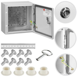 Obudowa hermetyczna rozdzielnia metalowa z płytą montażową 250x250x150 IP65 natynkowa NEKU