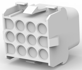Socket housing, 12 pole, pitch 6.35 mm, straight, natural, 1-1863006-2