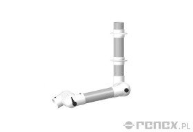 Ramię ALSIDENT 795mm do systemu ALUMINIUM 100 montowane do ściany - białe połączenia