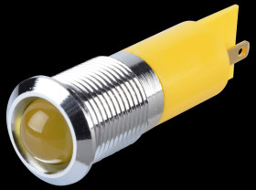 Q14P1CXXY12E Indicator LED, 12 V DC, 14 mm, FASTON, yellow/BrC