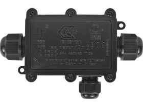 Prostokątna puszka instalacyjna IP68 3 wloty + złącze 4 torowe