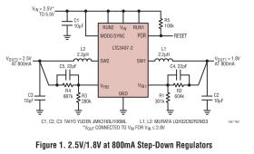 LTC3407-2 - Dual Synchronous, 800mA, 2.25MHz Step-Down DC/DC Regulator
