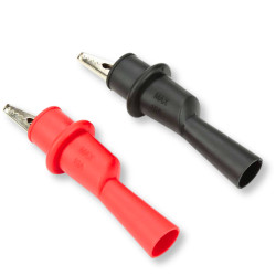 2x KROKODYLKI ŻABKI DO MIERNIKA MULTIMETRU POMIAROWE Z OSŁONĄ 1000V 10A