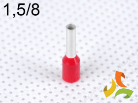 Końcówka kablowa 1,5/8 mm2 tulejka izolowana miedziana czerwona 100szt. DI 1,5-8 C GPH
