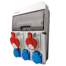 Rozdzielnica budowlana 32A 16A 3x230V zabezpieczona erbetka IP54 DOKTORVOLT JUN-S/FI DV-0294-F