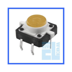 MIKROPRZYCISK 12x12mm H-7mm PODŚWIETLANY ŻÓŁTY