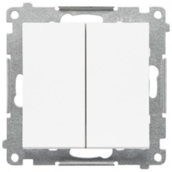 Łącznik świecznikowy podwójny SIMON 55 biały matowy 10AX Kontakt Simon TW5.01/111