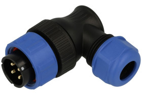 Wtyk; SP2116/P4II-1N; 4 tory; lutowany; 4,0mm2; 7-12mm; SP21; na przewód; IP68; 30A; 500V; Weipu; RoHS