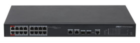 Switch 16x PoE 100Mbps + 2x GbE - PFS4218-16ET-240-V3 Dahua