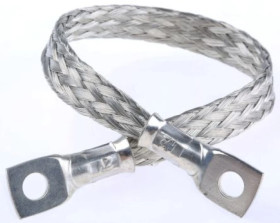 Pleciony przewód uziemiający, M5 Stud Size, 200mm RS PRO