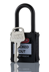 Blokada Blokada bezpieczeństwa RS PRO Czarny długość pałąka: 38mm zamki: 1