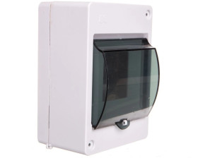 Rozdzielnica modułowa 1x4 natynkowa IP30 MINI S-4 z pokrywą dymną (N+PE) 2304-11