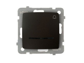 KARO Wyłącznik zwierny przycisk "dzwonek" z podświetleniem niebieskim IP-20 zaciski gwintowe czekoladowy metalik ŁP-6SS/m/40 OSP