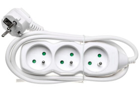 Przedłużacz 3-gniazda z/u 1,5m /H05VV-F 3G1/ biały P0311