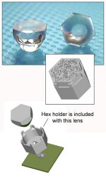 Zestaw diod i uchwytów rozpraszająca 14.9 x 12.9 x 13.8mm, kąt widzenia 12°, Polymer Optics
