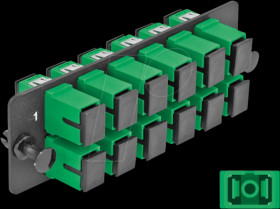 66926 Fiber Optic Adapter Panel, 12 Port, SC Simplex APC, green