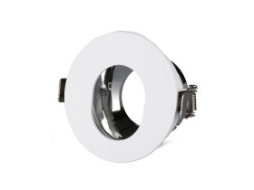 VT-874 Oczko halogenowe Spot trzonek: GU10 okrągła biały chrom 3164 V-TAC